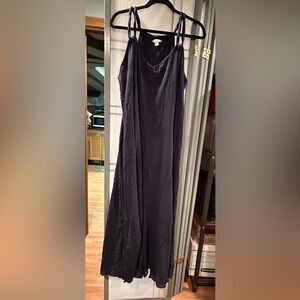 Garnet Hill Blue Maxi A-Line Dress - Cotton Gauze